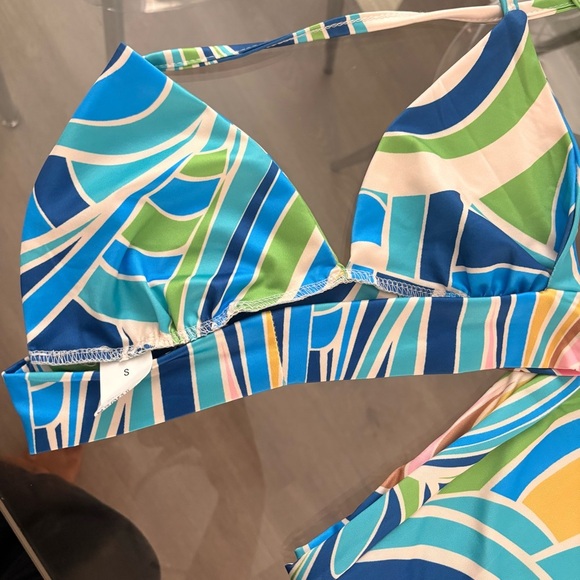 Blue and Green Abstract Women Swim Coverup by HalfHeart - Picture 2 of 11